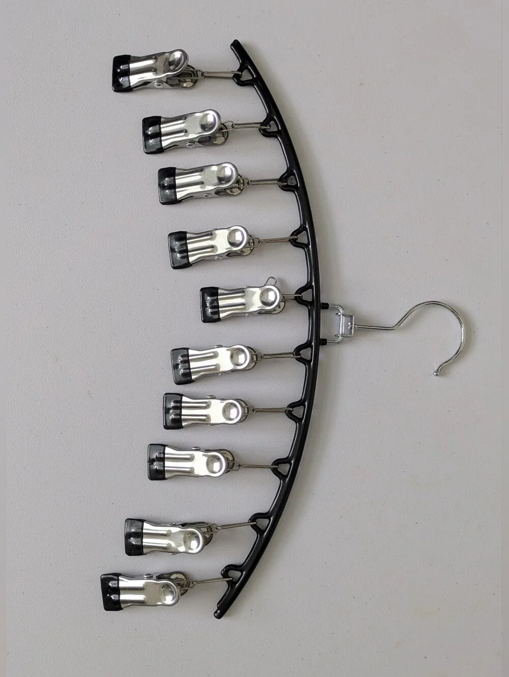 Black & Silver Multi-Clip Hanger for Accessories